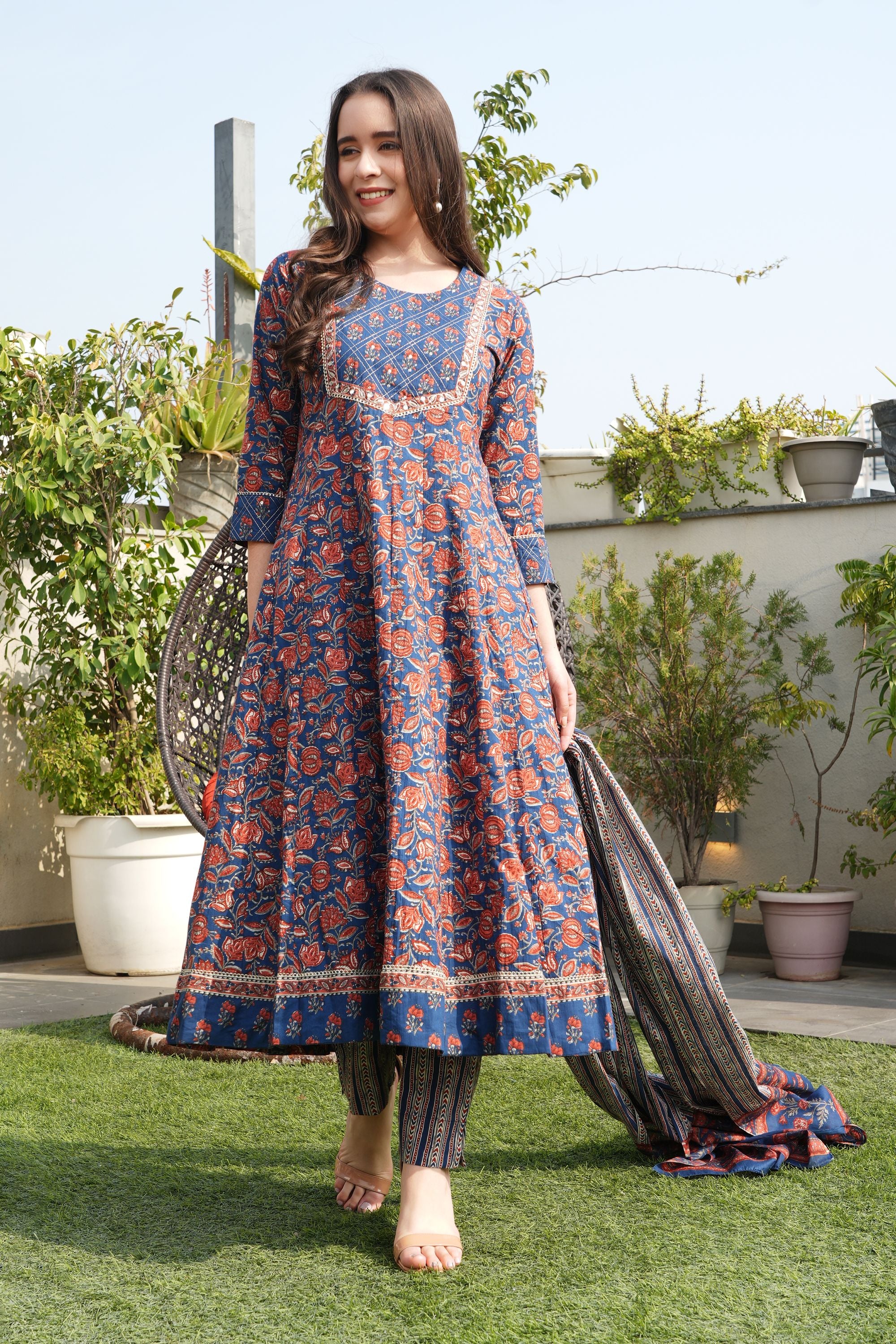 Printed deals anarkali suits