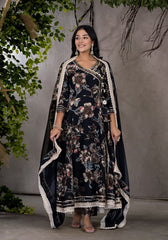 Black Anarkali Suit Set