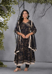 Black Anarkali Suit Set