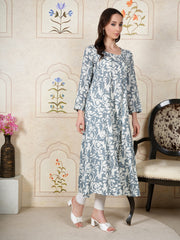 Aira Misty Grey Printed Kurta