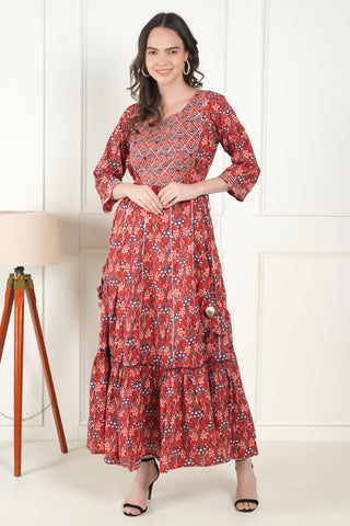 Maroon Kurta