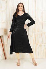 Black Kurta With Embroidery
