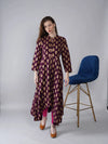 Sitara Purple Foil Printed Asymmetric Kurta