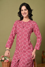 Crimson Charm Rayon Co-Ord Set