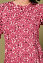 Crimson Charm Rayon Co-Ord Set