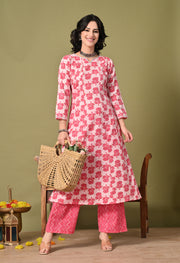 Rosy Raga Cotton Suit Set