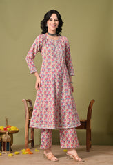Phoolkari Charm Printed Cotton Suit Set