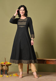 Black Gold Aura Kurta