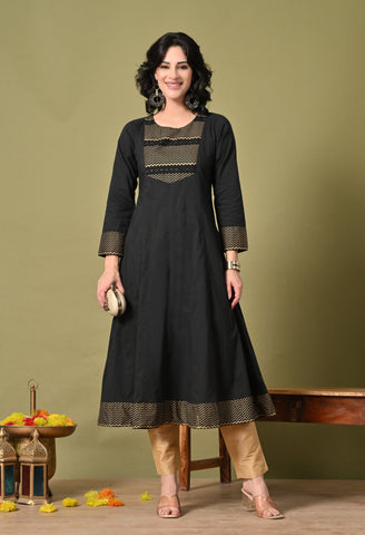 Black Gold Aura Kurta
