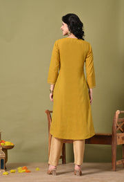 Mustard Mirage Cotton Kurta
