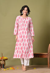 Block Print Blossom Kurti