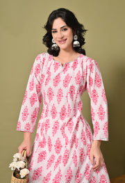 Block Print Blossom Kurti