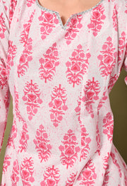 Block Print Blossom Kurti