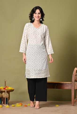Polka Charm Crepe Kurta