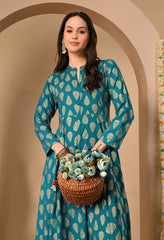 Sitara Rama Foil Printed Asymmetric Kurta