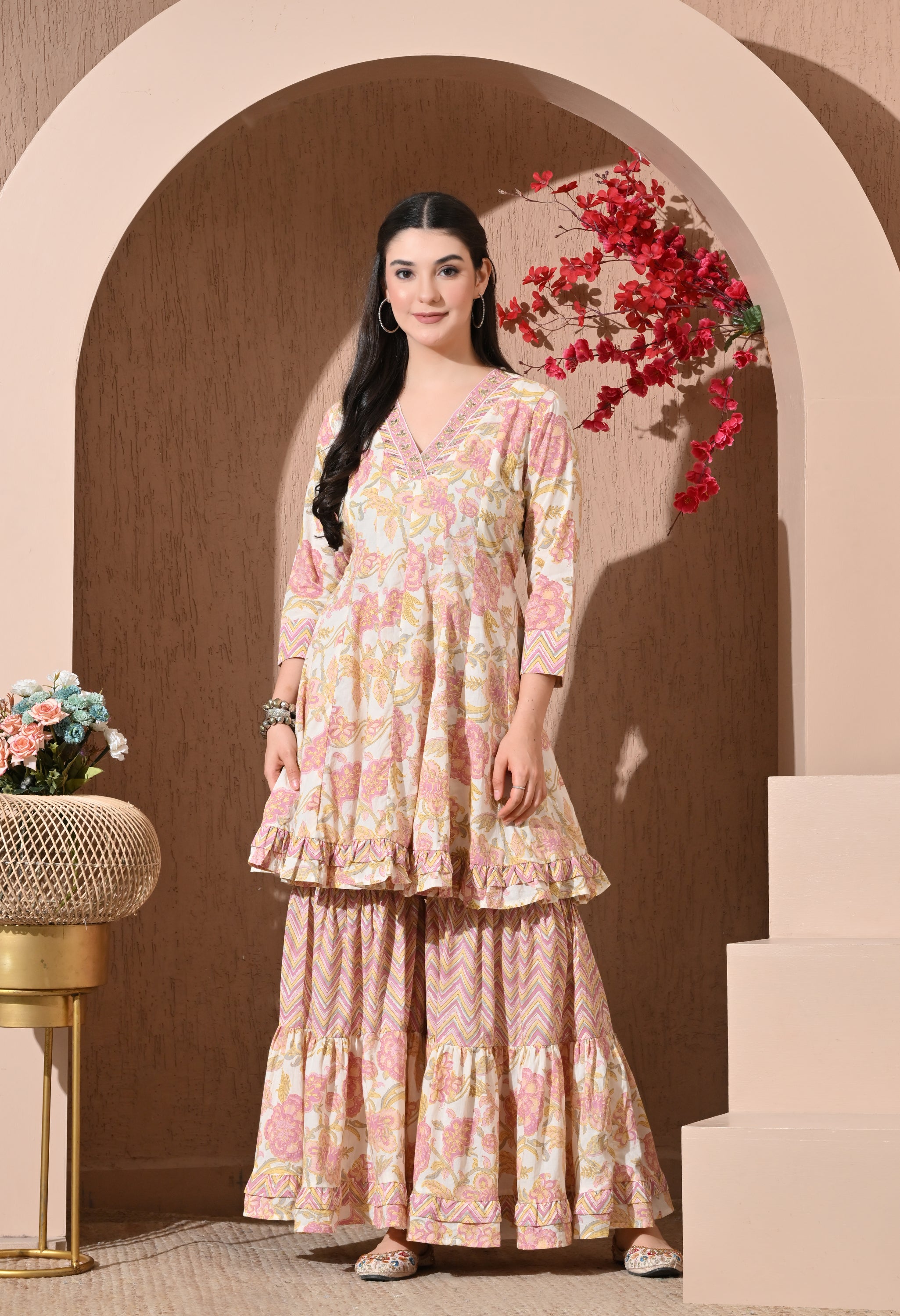 cotton sharara dress Shop Elegant Cotton Sharara Suit Sets
