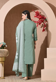 Ethereal Sage Premium Cotton Suit Set