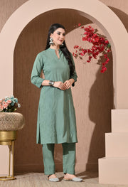 Ethereal Sage Premium Cotton Suit Set