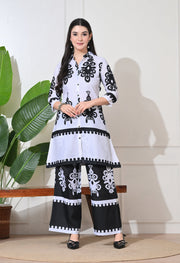 Monochrome Medallion Linen Co-ord Set