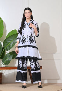 Monochrome Medallion Linen Co-ord Set