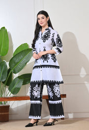 Monochrome Medallion Linen Co-ord Set