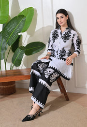 Monochrome Medallion Linen Co-ord Set