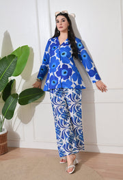 Azure Bloom Linen Co-ord Set