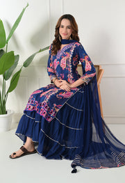 Sapphire Serenade Sharara Set