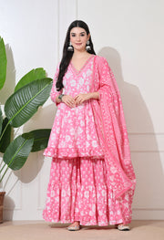 Pink Petal Premium Cotton Sharara Suit