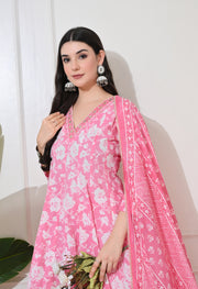 Pink Petal Premium Cotton Sharara Suit