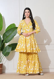Sunshine Bloom Cotton Sharara Set