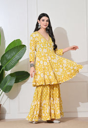 Sunshine Bloom Cotton Sharara Set