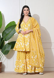 Sunshine Bloom Cotton Sharara Set
