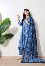 Indigo Dream Cotton Anarkali Suit Set