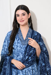 Indigo Dream Cotton Anarkali Suit Set
