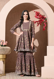 Rustic Charm Cotton Sharara Set