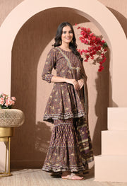 Rustic Charm Cotton Sharara Set