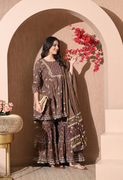 Rustic Charm Cotton Sharara Set