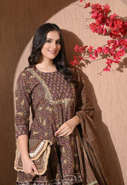 Rustic Charm Cotton Sharara Set