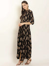Sitara Black Foil Printed Asymmetric Kurta