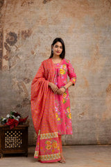 Gulzar Gaze Cotton Floral Suit Set